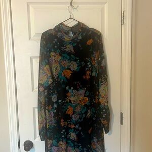 Brand new Anthropologie floral mock neck mesh dress